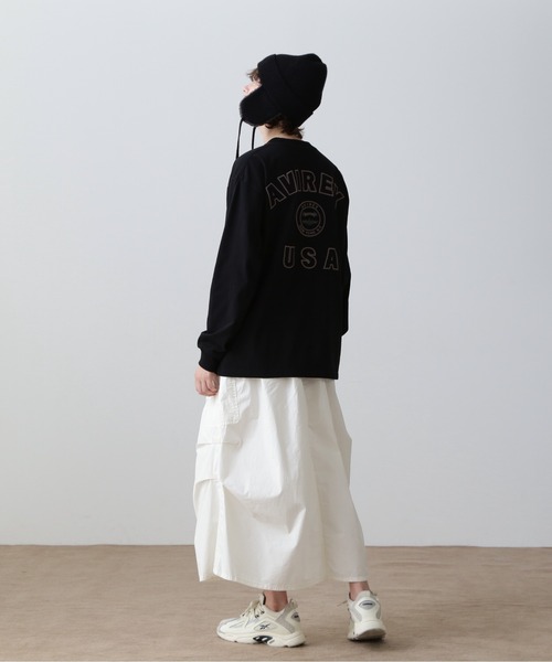 AVIREX(アヴィレックス)の「L/S VARSITY LOGO T-SHIRT/ バーシティロゴTシャツ(Tシャツ/カットソー・レディース・オフホワイト/ダークグリーン/ブラック/ネイビー・F)」の15枚目の写真