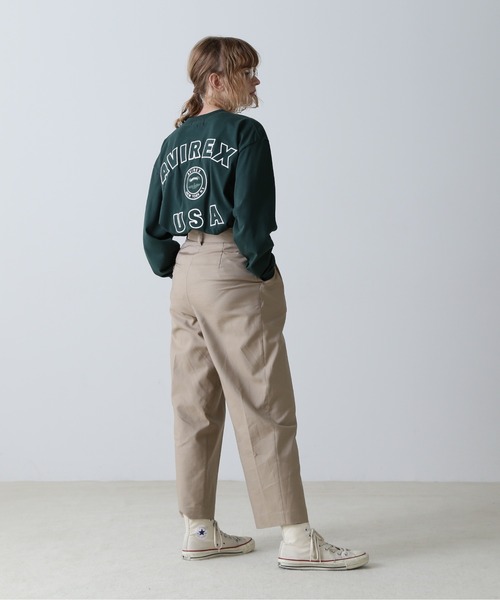 AVIREX(アヴィレックス)の「L/S VARSITY LOGO T-SHIRT/ バーシティロゴTシャツ(Tシャツ/カットソー・レディース・オフホワイト/ダークグリーン/ブラック/ネイビー・F)」の18枚目の写真