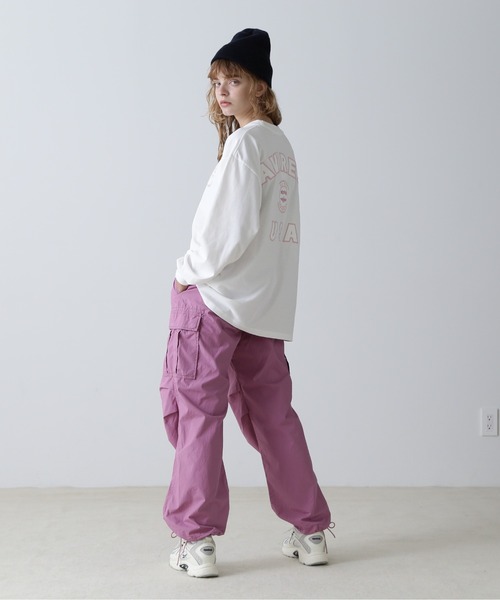 AVIREX(アヴィレックス)の「L/S VARSITY LOGO T-SHIRT/ バーシティロゴTシャツ(Tシャツ/カットソー・レディース・オフホワイト/ダークグリーン/ブラック/ネイビー・F)」の6枚目の写真