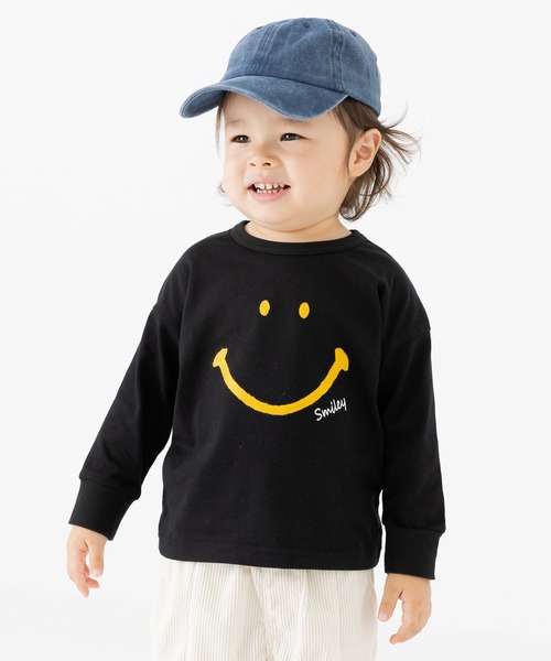 chil2（チルツー）の「スマイリーフェイス 長袖Tシャツ（Tシャツ/カットソー・キッズ・C/D/E/F/A/B・80ｃｍ/90cm/100cm/110cm/120cm/130cm/140cm）」の2枚目の写真