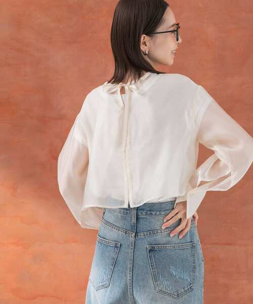 URBAN RESEARCH ROSSO WOMEN(アーバンリサーチ ロッソ)の「シアーショートブラウス(シャツ/ブラウス・レディース・ピンク/アイボリー/ミント・FREE)」の5枚目の写真