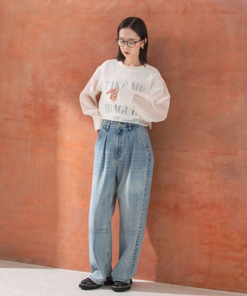 URBAN RESEARCH ROSSO WOMEN(アーバンリサーチ ロッソ)の「シアーショートブラウス(シャツ/ブラウス・レディース・ピンク/アイボリー/ミント・FREE)」の6枚目の写真