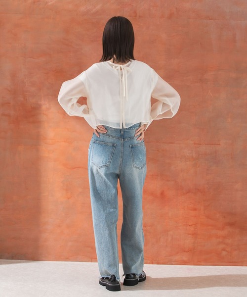 URBAN RESEARCH ROSSO WOMEN(アーバンリサーチ ロッソ)の「シアーショートブラウス(シャツ/ブラウス・レディース・ピンク/アイボリー/ミント・FREE)」の8枚目の写真