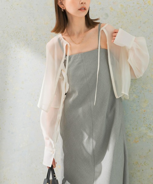 URBAN RESEARCH ROSSO WOMEN(アーバンリサーチ ロッソ)の「シアーショートブラウス(シャツ/ブラウス・レディース・ピンク/アイボリー/ミント・FREE)」の9枚目の写真