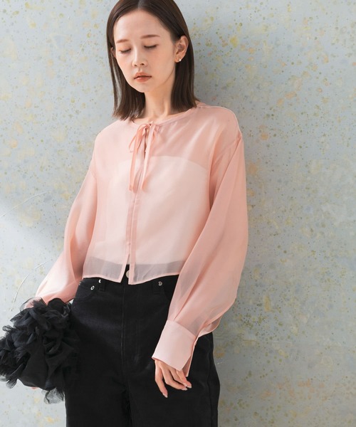 URBAN RESEARCH ROSSO WOMEN(アーバンリサーチ ロッソ)の「シアーショートブラウス(シャツ/ブラウス・レディース・ピンク/アイボリー/ミント・FREE)」の11枚目の写真