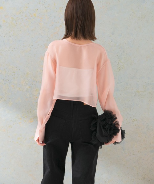 URBAN RESEARCH ROSSO WOMEN(アーバンリサーチ ロッソ)の「シアーショートブラウス(シャツ/ブラウス・レディース・ピンク/アイボリー/ミント・FREE)」の12枚目の写真