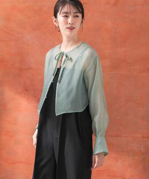 URBAN RESEARCH ROSSO WOMEN(アーバンリサーチ ロッソ)の「シアーショートブラウス(シャツ/ブラウス・レディース・ピンク/アイボリー/ミント・FREE)」の18枚目の写真