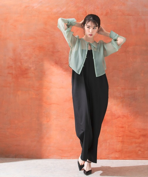URBAN RESEARCH ROSSO WOMEN シアーブラウス付きドレス URBAN RESEARCH ROSSO WOMEN（アーバンリサーチ ロッソ）の「V