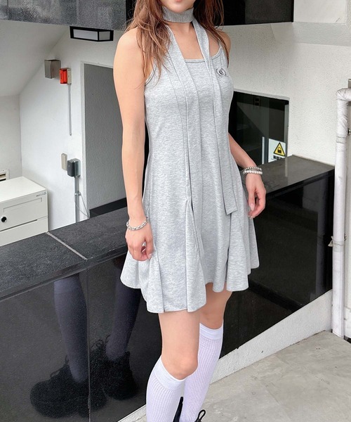 ENVYM（アンビー）の「ヘムメローキャミワンピ（ワンピース・レディース・グレー/ブラック/ブラウン・FREE）」の20枚目の写真