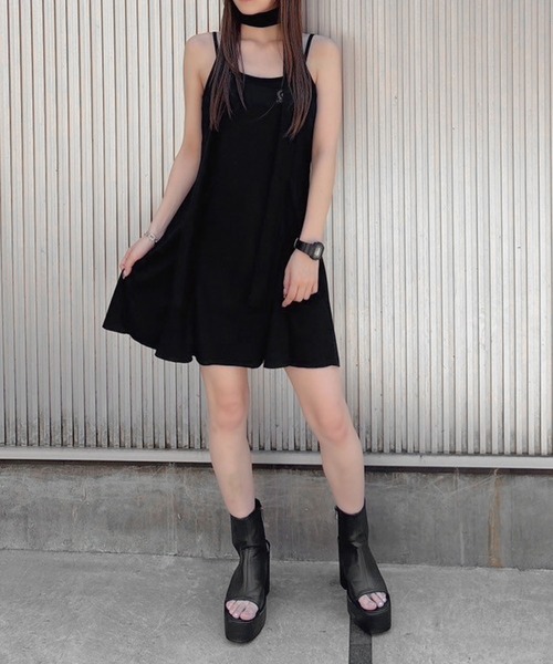 ENVYM（アンビー）の「ヘムメローキャミワンピ（ワンピース・レディース・グレー/ブラック/ブラウン・FREE）」の6枚目の写真