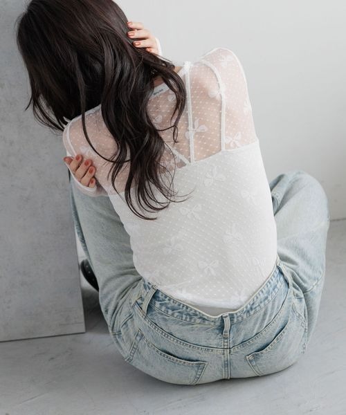 セール】チュールリボンレース 133784（Tシャツ/カットソー