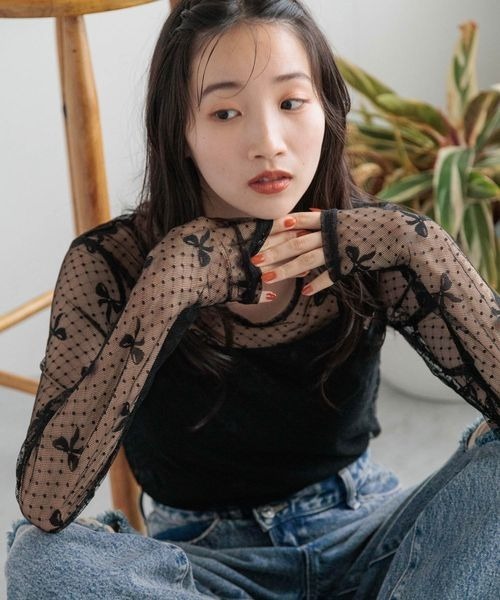 セール】チュールリボンレース 133784（Tシャツ/カットソー