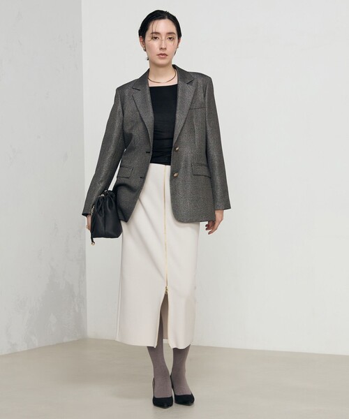 NOLLEY’S Sophi（ノーリーズソフィ）の「ラメ混ツイードオーバージャケット（テーラードジャケット・レディース・ブラック系その他/グレー系その他・34/36/38）」の21枚目の写真