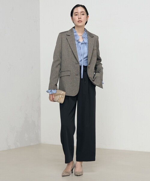 セール】ラメ混ツイードオーバージャケット（テーラードジャケット