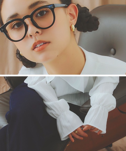 KOBE LETTUCE（コウベレタス）の「マルチウェイクロスフリルブラウス（シャツ/ブラウス・レディース・オフホワイト/ブラウン系/ブラック・M）」の13枚目の写真