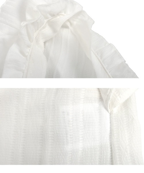 KOBE LETTUCE（コウベレタス）の「マルチウェイクロスフリルブラウス（シャツ/ブラウス・レディース・オフホワイト/ブラウン系/ブラック・M）」の7枚目の写真