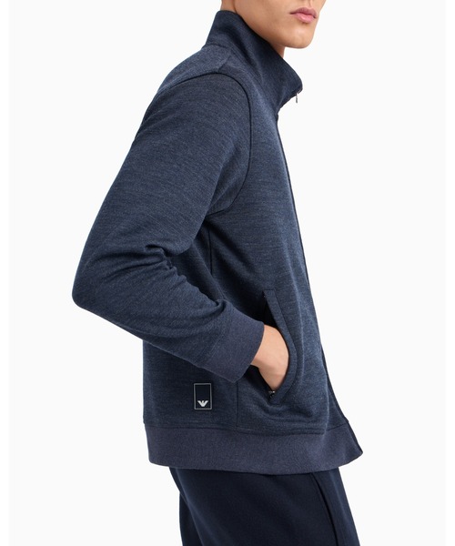 EMPORIO ARMANI（エンポリオアルマーニ）の「【エンポリオ アルマーニ】トラベルエッセンシャル フルジップカーディガン バージンウール混紡ジャージー（カーディガン/ボレロ・メンズ・グレイッシュブルー/チャコールグレー・SMALL/MEDIUM/LARGE/X-LARGE/X-SMALL）」の4枚目の写真