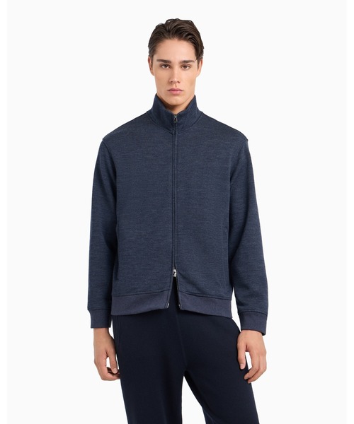EMPORIO ARMANI（エンポリオアルマーニ）の「【エンポリオ アルマーニ】トラベルエッセンシャル フルジップカーディガン バージンウール混紡ジャージー（カーディガン/ボレロ・メンズ・グレイッシュブルー/チャコールグレー・SMALL/MEDIUM/LARGE/X-LARGE/X-SMALL）」の8枚目の写真