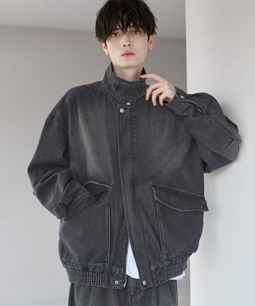 ミリタリーデザイン12オンスデニムショートブルゾン【セットアップ可能