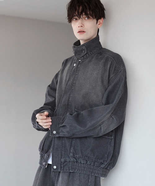 ETELIO（エテリオ）の「ミリタリーデザイン12オンスデニムショートブルゾン【セットアップ可能】（デニムジャケット・メンズ・ブラック/ブルー/ブルー系2/ブラウン/グレー・L/M/S）」の14枚目の写真