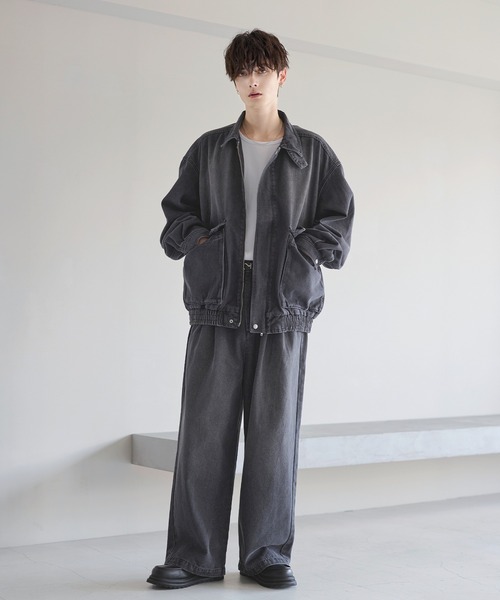 デニム　ショートブルゾン ミリタリーデザイン12オンスデニムショートブルゾン