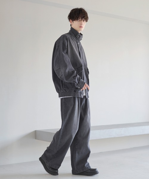 ETELIO（エテリオ）の「ミリタリーデザイン12オンスデニムショートブルゾン【セットアップ可能】（デニムジャケット・メンズ・ブラック/ブルー/ブルー系2/ブラウン/グレー・L/M/S）」の19枚目の写真