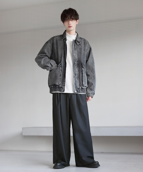 ミリタリーデザイン12オンスデニムショートブルゾン【セットアップ可能