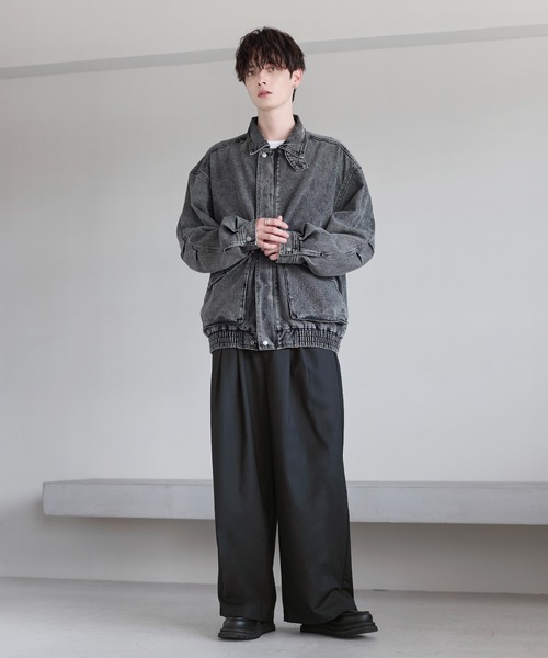 ミリタリーデザイン12オンスデニムショートブルゾン【セットアップ可能