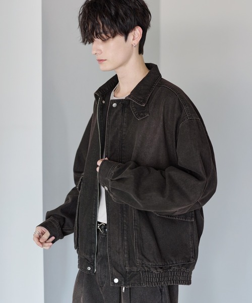 ミリタリーデザイン12オンスデニムショートブルゾン【セットアップ可能