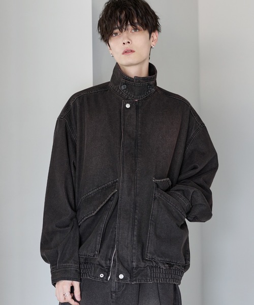 ミリタリーデザイン12オンスデニムショートブルゾン【セットアップ可能