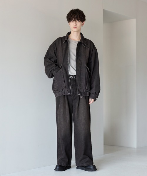 ミリタリーデザイン12オンスデニムショートブルゾン