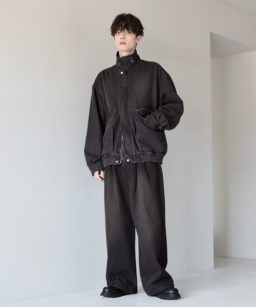 ミリタリーデザイン12オンスデニムショートブルゾン【セットアップ可能