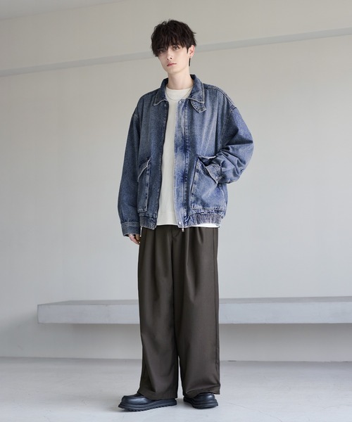 デニム　ショートブルゾン ミリタリーデザイン12オンスデニムショートブルゾン【セットアップ可能