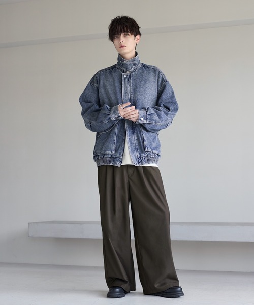 ミリタリーデザイン12オンスデニムショートブルゾン【セットアップ可能