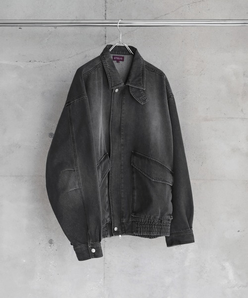 ミリタリーデザイン12オンスデニムショートブルゾン