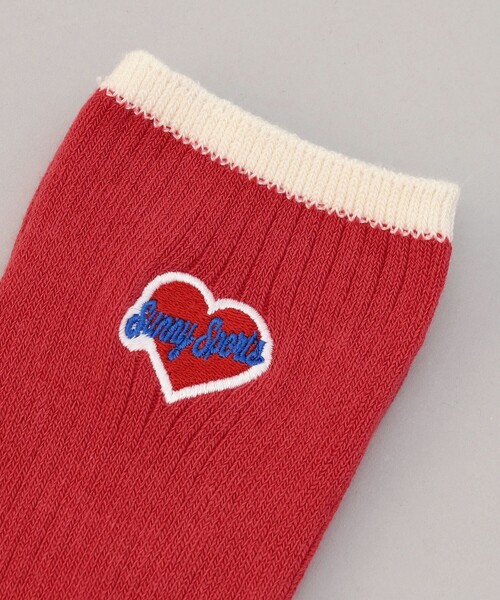 coen(コーエン)の「SUNNY SPORTS別注ハート刺繍リブソックス(ソックス/靴下・レディース・オフホワイト/レッド・FREE)」の8枚目の写真