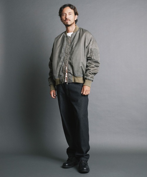 Magine（マージン）の「【SELECT】IR:SULFUR VINTAGE NYLON MA-1 JKT/ヴィンテージナイロン MA-1（MA-1・メンズ・ブラック/カーキ・M/L）」の17枚目の写真
