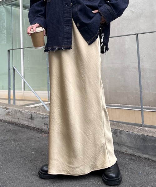32ヤード　サテンスカート ロングスカート サテンスカート レディース マーメイド フレア