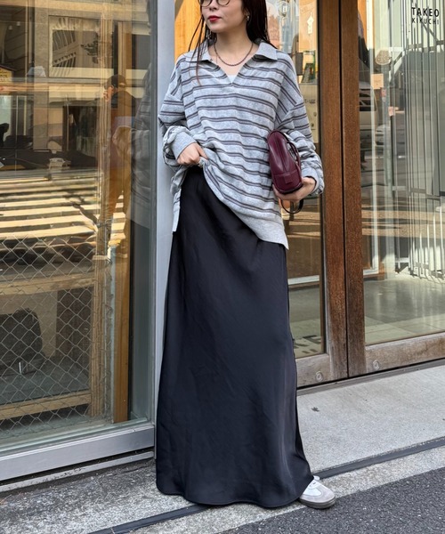 3kg見え／14色展開】スタイルアップサテンスカート（スカート