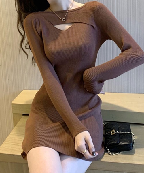 REMUR(レミュール)の「ニットワンピース(ワンピース・レディース・ライトベージュ/ブラック/グレー/ブラウン・M)」の19枚目の写真