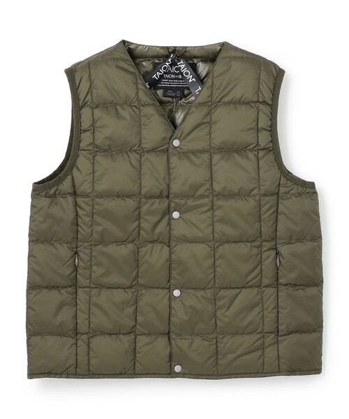 UNFILO（アンフィーロ）の「【120-150cm】TAION Vネックベスト(UNISEX)（ダウンベスト・キッズ・スモーキーグリーン系/ライラック系/カーキ系/ブラック系/ライトグレー系・120/130/140/150）」の14枚目の写真