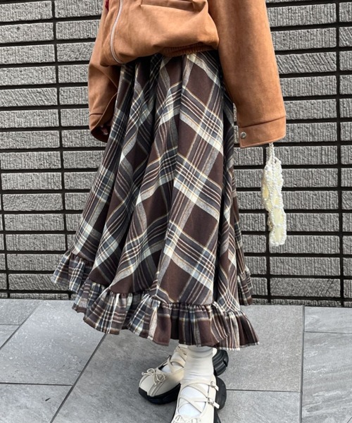 THETOÉ フリルロングスカート スカート フリルチュールロングスカート : ZOZOTOWN Yahoo!店