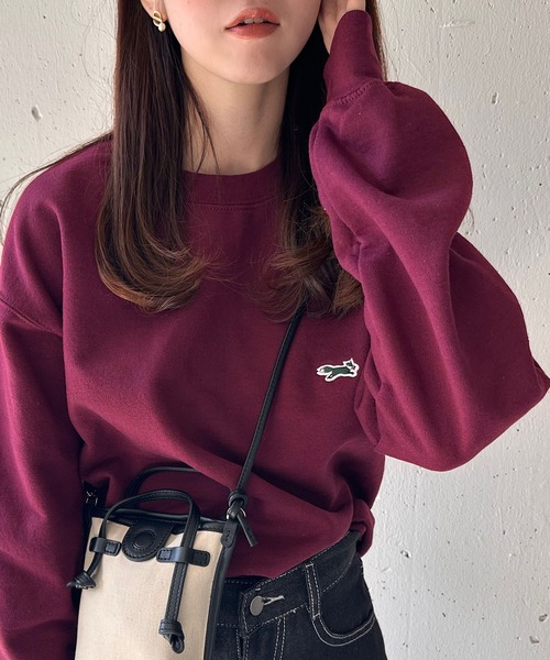 セール】【THE FOX】basic Crew sweat キツネワッペントレーナー