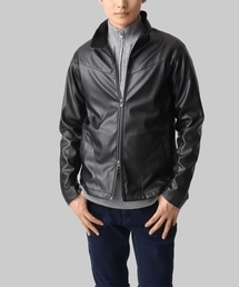 MK MICHEL KLEIN HOMME | 【残りわずか/在庫限り/秋春兼用/洗える】スタンドカラーシャツブルゾン/合成皮革(ブルゾン)