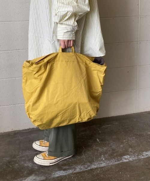 EARTH MADE（アースメイド）の「C/RIPSTOP 2WAY TOTE（ショルダーバッグ・レディース・グリーン/ブラウン/ベージュ/イエロー/ライトベージュ/ブラック/チャコールグレー・FREE）」の7枚目の写真