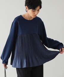 OPAQUE.CLIP | ブリーツドッキング デザイントップス【洗濯機洗い可】(Tシャツ/カットソー)