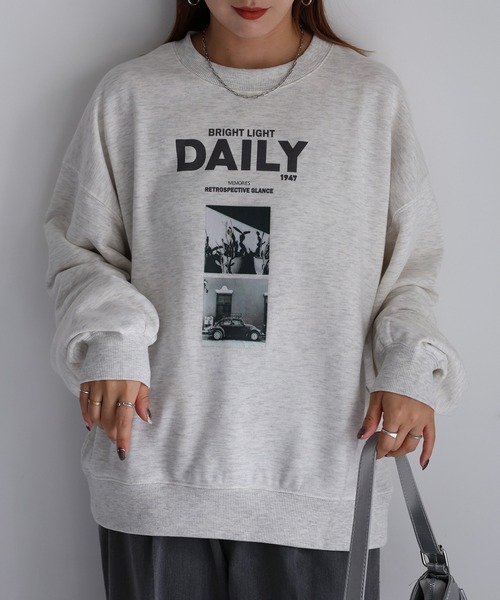 Riberry（リベリー）の「DAILYフォトプリントスウェット（スウェット・レディース・ブラック/オートミール・FREE）」の5枚目の写真