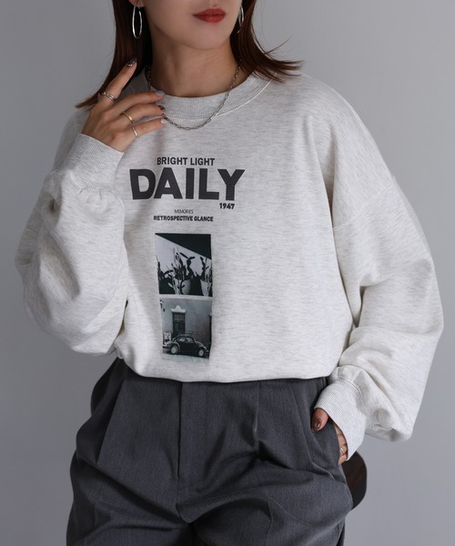 Riberry（リベリー）の「DAILYフォトプリントスウェット（スウェット・レディース・ブラック/オートミール・FREE）」の11枚目の写真