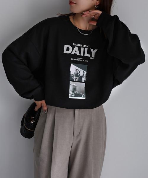 Riberry（リベリー）の「DAILYフォトプリントスウェット（スウェット・レディース・ブラック/オートミール・FREE）」の16枚目の写真