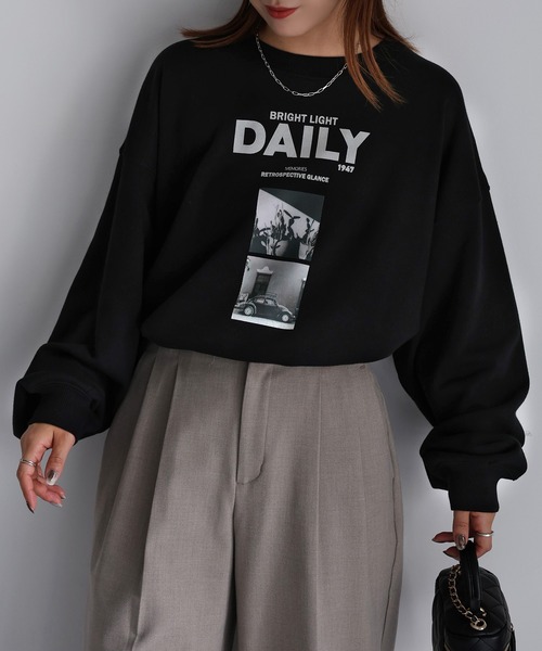 Riberry（リベリー）の「DAILYフォトプリントスウェット（スウェット・レディース・ブラック/オートミール・FREE）」の17枚目の写真
